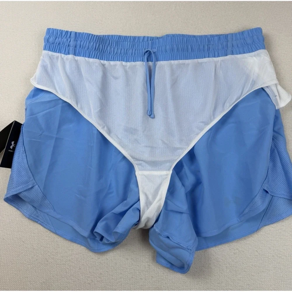 Under Armour Women's Fly By 3" Shorts Size 1X Blue NWT Running Athletic Lined - Picture 15 of 15